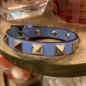 Valentino blue and gold rockstud bracelet